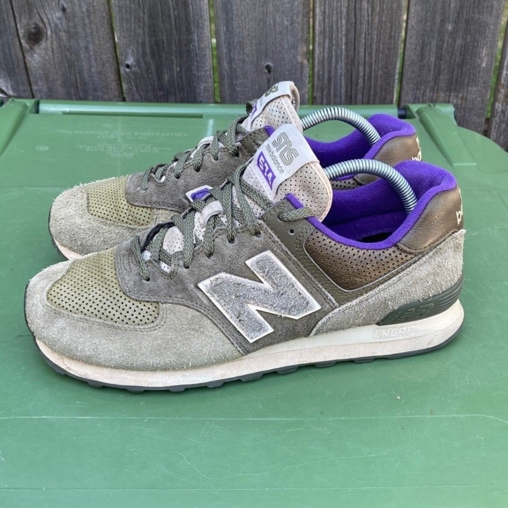 New Balance 574 x SNS Nature Sneakersnstuff Olive Green Purple Suede ML574NS2
